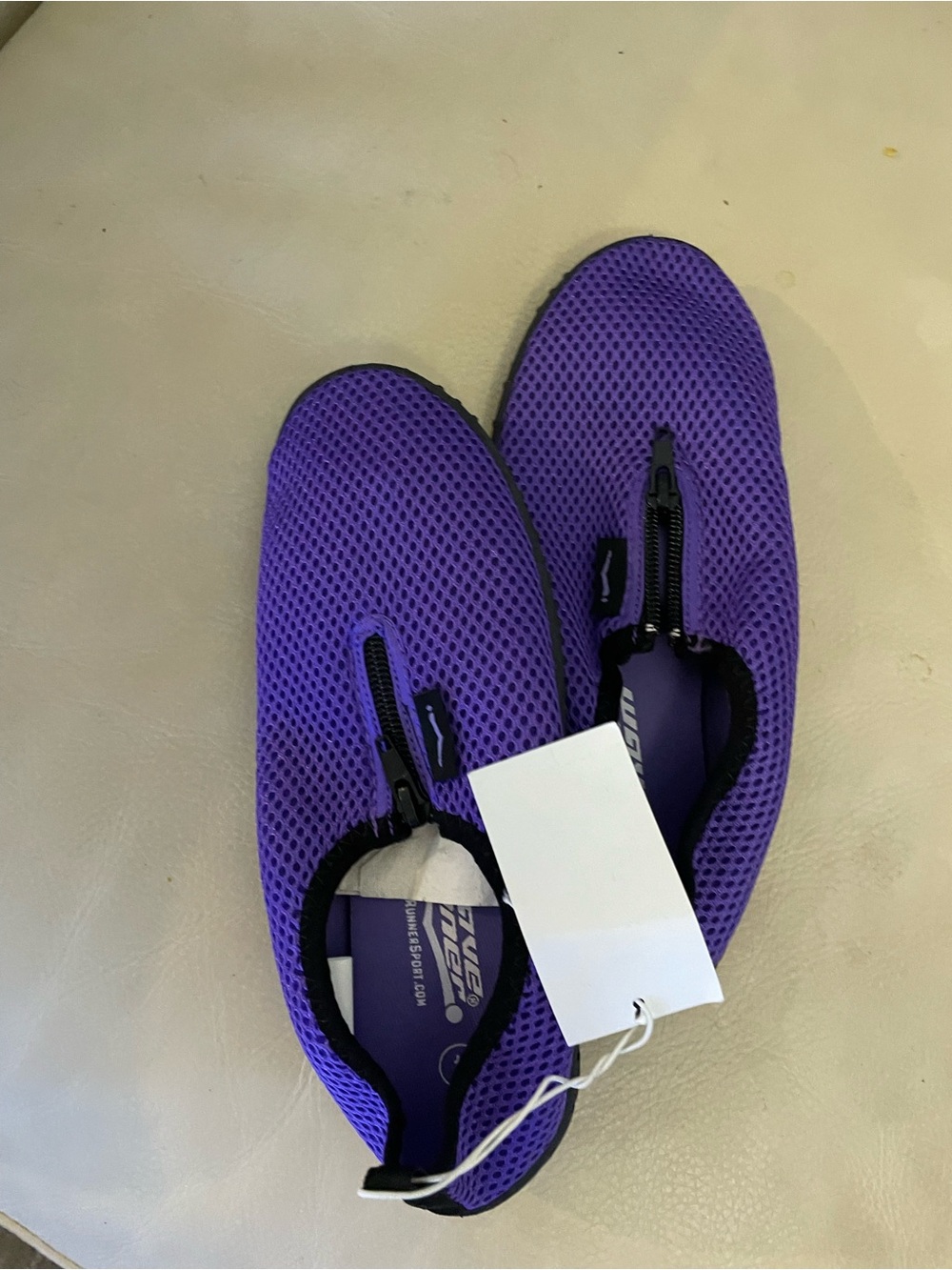 Kids Purple Zip-Top Water Shoes
